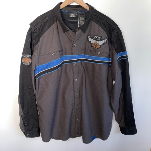 Harley Davidson Men's 115th Anniversary Performance Vented Long Sleeve Shirt 3XL - Picture 2 of 8